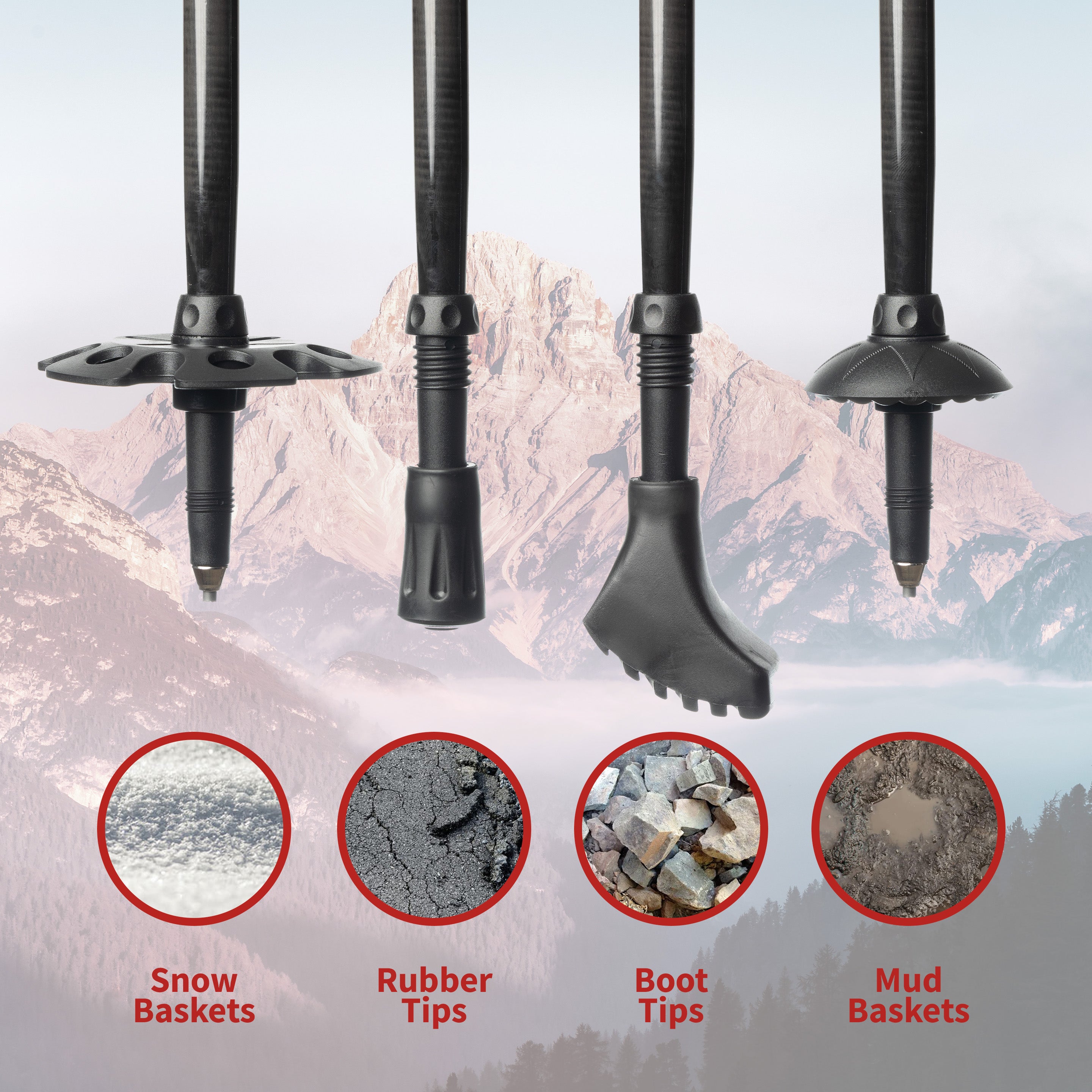 Hiking pole snow baskets cheap
